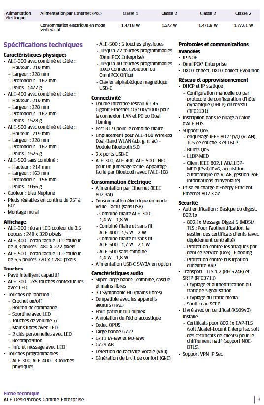Alcatel-Lucent Enterprise / 400 IP DeskPhone avec combiné filaire